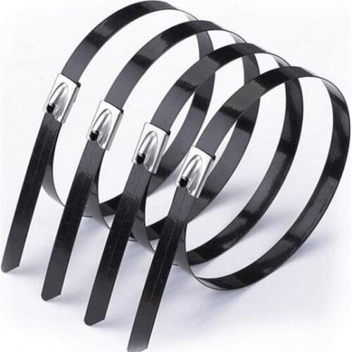 Bridas de acero inoxidable con revestimiento multiusos, 25 uds., 7,9x15 0/200/260/300/350/400/450/900 a mm