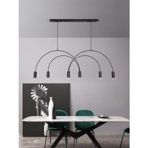 Nordic line arched pendant lights restaurant lamp modern light luxury living room lamp long table bar hanging light fixtures