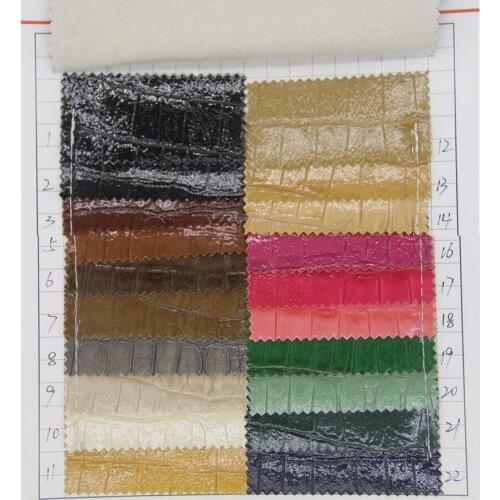 Factory wholesale cheap crocodile grain leather high quality synthetic PVC leather fabric material