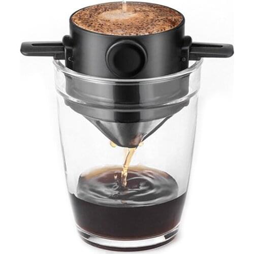 Portable Stainless Steel Coffee Filter Foldable Drip Coffee Tea Holder Reusable Coffee Strainer Double Coffee Dripper Coffee Use