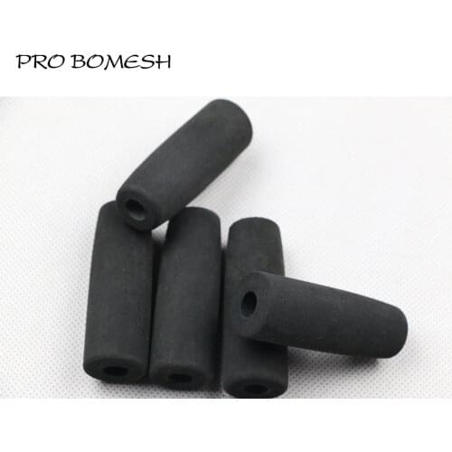 Pro Bomesh 4Pcs/Pack 6.6cm 5.6g Inner Diam 9.5mm EVA Rear Grip Split Grip Black Color DIY Fishing Rod Building Component Repair