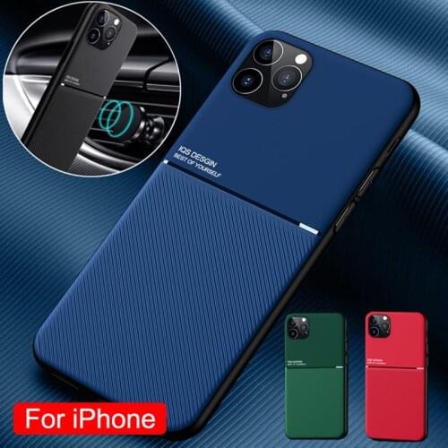 Luxury Leather Phone Case For iphone 8 7 6S 6 Plus 5S SE 2020 Car Magnetic Cover For iphone 12 11 Pro XS MAX XR Ultra thin Case