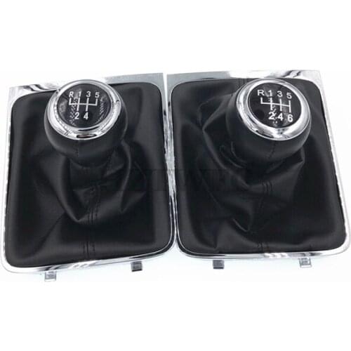 High Quality 5 6 Speed Leather Car Manual Gear MT Shift Knob Gaitor Boot For VW Passat B6 2005-2011