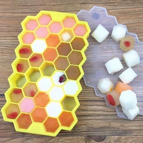 Silicone Honeycomb Shaped Ice Cube Tray Ice Making Mold With 37 Compartments Make Ice Cube Tool Kitchen Tool