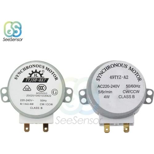220-240V 4W 50Hz CW/CCW Microwave Turntable Synchronous Motor for Air Blower TYJ50-8A7 49TYZ-A2 Microwave Oven Tray Motor