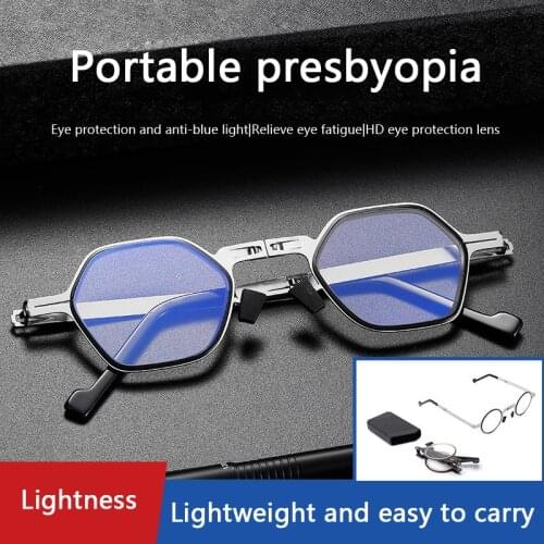 New Arrival Screwless Folding Reading Glasses Radiation Protection Metal Frame Eyewear Full Rim Spectacles Men and Women Style