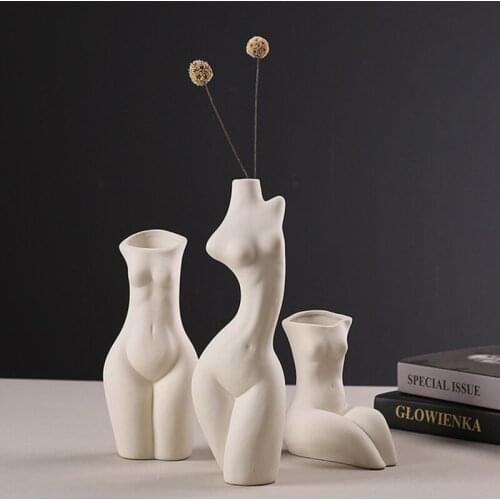 Body Vases Ceramic Body Shaped Sculptures Pot Innovative Arrangement Modern Vases For Home Office Decoration Ваза Для Цветов