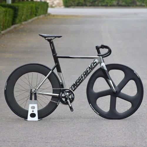 Song&friends ONE10 Fixed Gear BIKE 53CM Aluminium Alloy Frame Carbon Fork Single Speed BIKE 700C 3/5 spoke Carbon Wheel V Brake