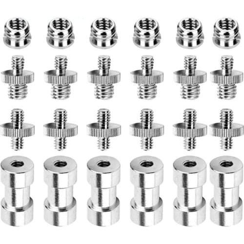 1Set 1/4\" 3/8\" Converter Threaded Screws Metal Adapter Mount for Camera/Tripod 63HD
