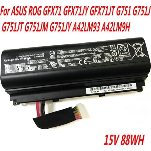High Quality A42N1403 Laptop Battery For ASUS ROG GFX71 GFX71JY GFX71JT G751 G751J G751JT G751JM G751JY A42LM93 A42LM9H