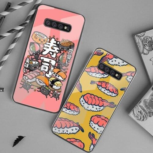 Japanese sushi art Phone Case Tempered Glass For Samsung S20 Plus S7 S8 S9 S10 Plus Note 8 9 10 Plus