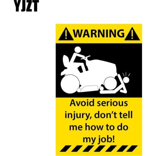 YJZT 6.3CM*10.2CM Warning Car Sticker Avoid Serious Injury Decal PVC 12-1309