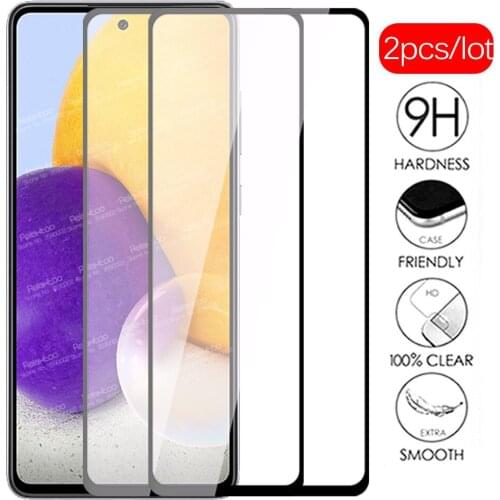 2pcs 10D Full Cover Tempered Glass For Samsung Galaxy A72 Glass Sumsung A 72 6.7" SM-A725F/DS Armor Safety Phone Protective Film