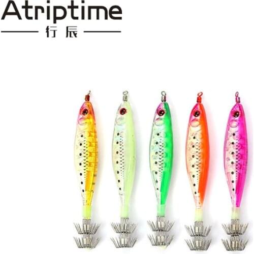 Hard Fishing Lure Squid Jig Hook 11g 100mm Plastic Shrimp Octopus Cuttlefish Fishing Bait 5 Colors Wobbler For Sea Fishing