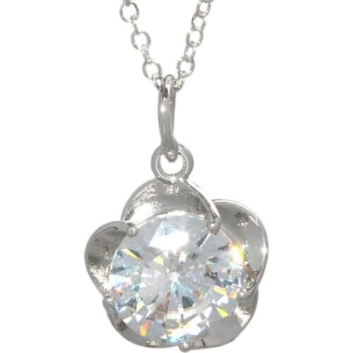 1PCS Fashion Jewelry High Quality Shiny Crystal Flower Pendant Necklace For Women Wedding Christmas Gift Party Jewelry