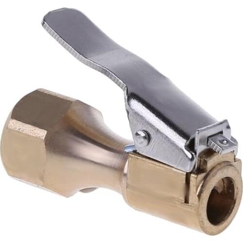 1Pc Tyre Valve Connector Clip-on Car Auto Brass 8mm Tyre Wheel Air Chuck Inflator Pump Valve Clip Clamp Connector Adapter