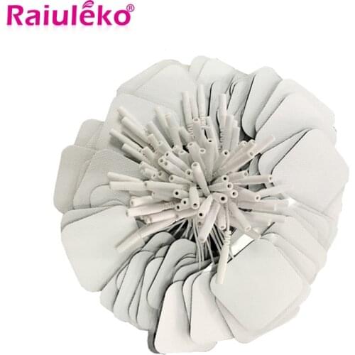 100 Pcs 5x5cm for 2mm Plug Reusable Electrodes Tens Electrode Pads for Nerve Muscle Stimulator Digital Physiotherapy Massager