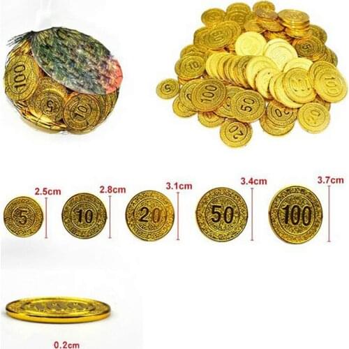 100Pcs/set Poker Chips 5 10 20 50 100 Casino Game Chips Pirate Coins