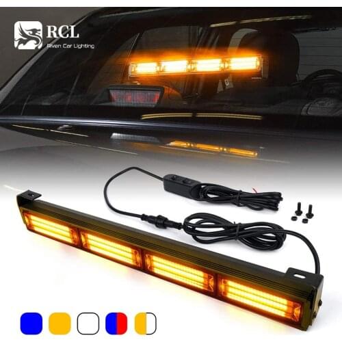 18 Inch COB Strobe Light Bar Hazard Warning Flashing LED Safety Lights for Emergency Vehicles Trucks Roof Interior Windshield