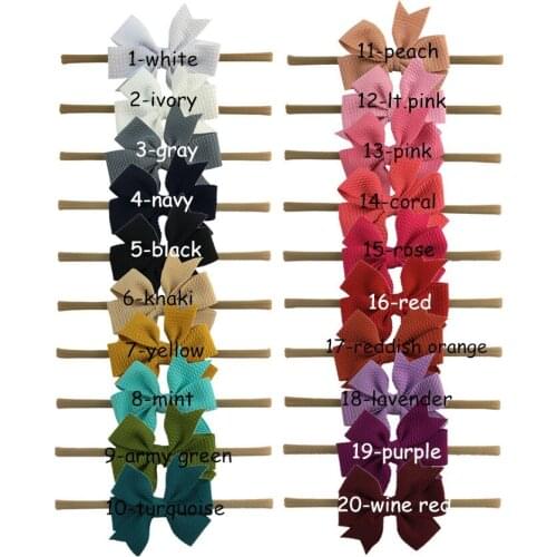 2019 Classical 3.5" Textured Fabric Hair Bow Elastic with Nylon Baby Headband Kids Girl Ponytail Hair Band DIY Hair Accessories