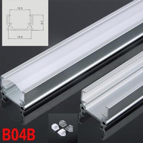 B04B 5 Sets 50cm U Shape LED Strip Lights Aluminum Channel Profile With Cover, End Caps and Mounting Clips for LED Bar Lights