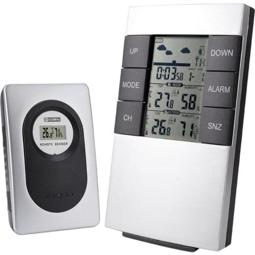 X7AB Wireless Weather Station Clock Indoor Outdoor Thermometer Hygrometer Alarm C/F