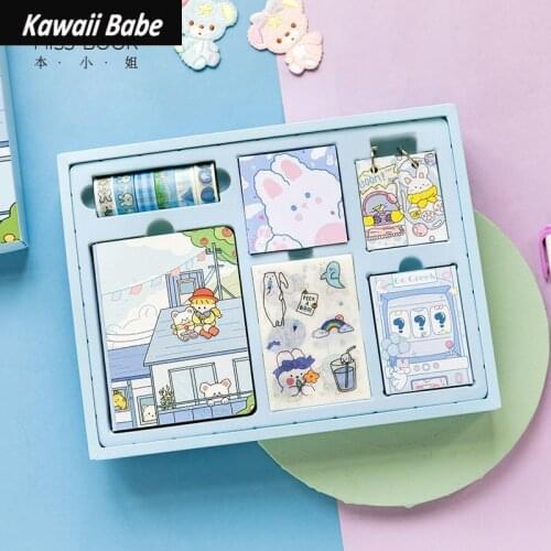 Notebook Cute DIY Book Set Girl Heart Lovely Korean Style Ins Net Red Hand Book Diary Tool Material Complete Gift Box