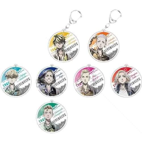 Hot Anime Tokyo Revengers Keychain Manjiro Ken Takemichi Hinata Atsushi Figure Cosplay KeyChains Chibi Kawaii Pendant KeyRing