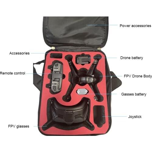 Black Nylon Backpack Bag Carrying Shoulder Case With Foam For DJI FPV Drone Waterproof Storage Carrying Bag Case Box Backpack