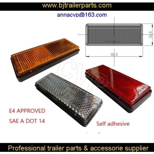 CVP TRAILERS TRUCK CARAVAN AMBER RED WHITE REFLECTOR 88.6x34.6mm E4 approved SAE DOT TRAILER LIGHTS PARTS SELF ADHESIVE