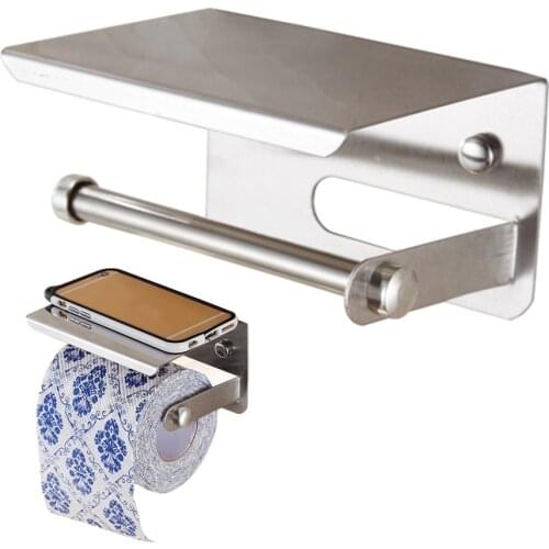 Toilet Paper Holder Stainless Steel WC Roll Paper Holder Tissue Bath Paper Towel Shelf For Kitchen Bathroom Home Organizer Rack
