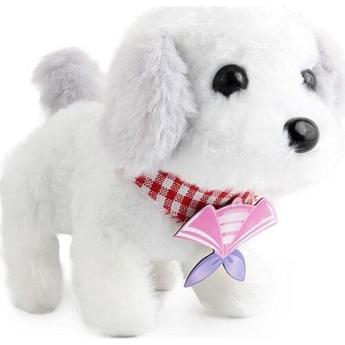 Electric Simulation Puppy Toy Little White Rabbit Plush Toy Teddy Will Call Walking Puppy Intelligent Robot Dog Toy For Children