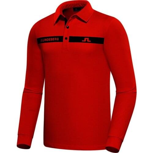 Spring Autumn New Mens Golf Long-Sleeved T-Shirt Lapel Quick-Drying Comfortable Sports Leisure Wear Golf Apparel Free Shipping