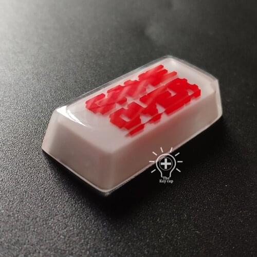 Resin Key Cap For Cherry Mx Switch Mechanical Keyboard Gameover Game End Return Personality 2.25u Keycaps White Red DIY Key Cap