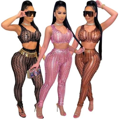 Nightclub suit jacquard fitness yoga pants hip elastic leggings mesh stitching sports pants Vest Sexy lingerie