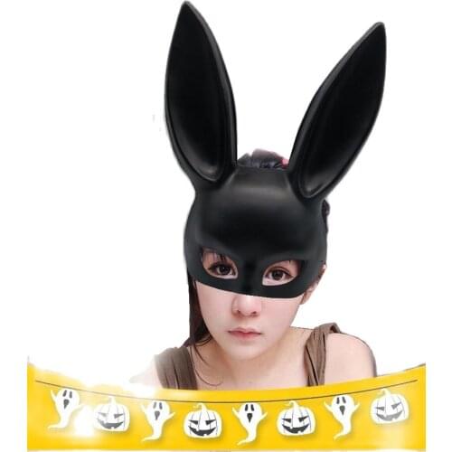 Rabbit Mask Half Face Nightclub Masks Rabbit Cosplay Masks Halloween Bunny Mask Christmas Female Rabbit Mask 1 White +1 Black