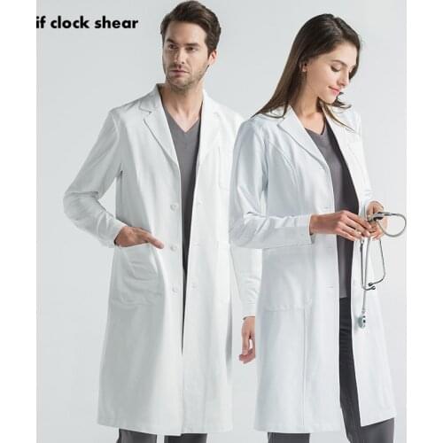 High quality white lab coat pet grooming Slim beauty salon work uniforms spa uniforms health service scrubs coats men and women