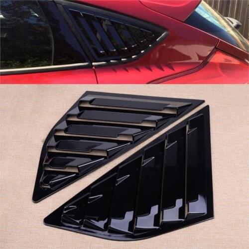 CITALL 2Pcs Glossy Black Quarter Window Louvers Side Vent Panel Cover Trim Sticker Fit for Ford Focus MK3 Hatchback 2012-2018