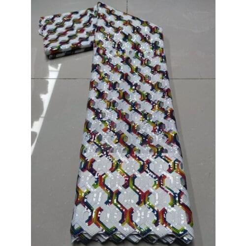 Latest Colorful African Sequins Lace Fabric French Mesh Laces High Quality 2021 Lace Nigerian Lace Fabric For Party