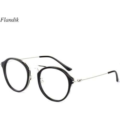 Metal Optical Glasses Frame Men Women Round Frame Double Nose Bridge Spectacles Prescription Myopia Eyeglasses Frame