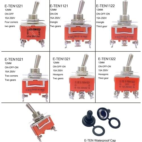 1pcs high quality E-TEN1322,1321,1021,1122,1121,1221 series orange rocker terminal toggle switch