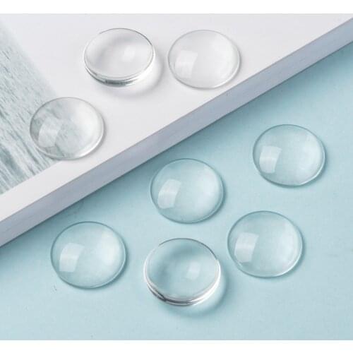 PandaHall 20pcs 6/8/10/12/14/16/18/20mm Transparent Glass Clear Cabochons Half Round Dome for Pendant Jewelry Neckalce DIY