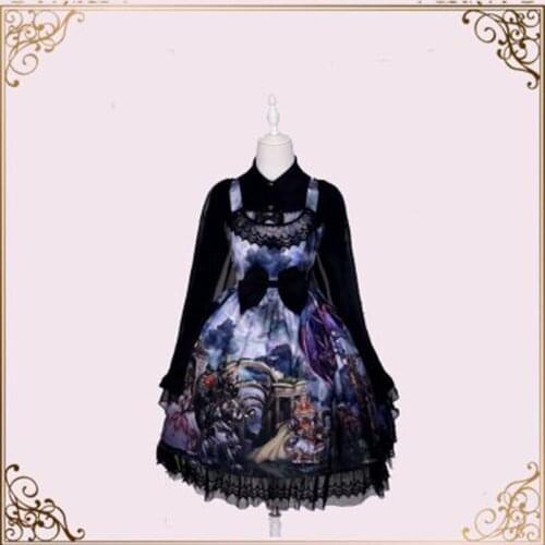 Dragon Cavalier Cat Shawl Long Sleeve Dress Gothic Vintage Ornate Cat Fairy Japanese Short Sleeve Dress Headband Hair Accessorie