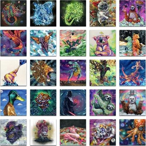5D Full Square Diamond painting embroidery Cross stitch Cartoon dog sloth elephant koala bear lion bird duck DIY Round Drill 534