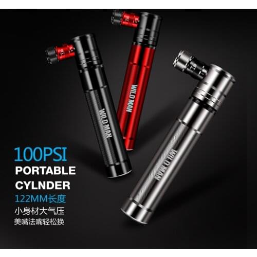 Portable Bike Pump Mini Compressor Nozzle Adapter Ultra Light 100 Psi Tire Inflator Accessories Fit Presta Schrader Inflatable