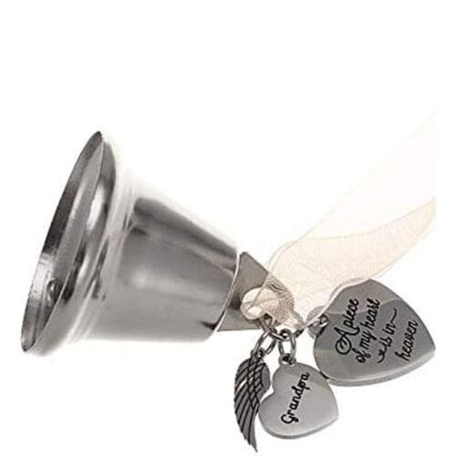 Alloy Memorial Christmas Tree Decorative Bell Pendent Crisp Sound Angel Wing Hang Tag To Memorize Lost Loved One