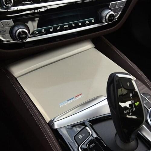 Car Styling Water Cup Holder Frame Gear Shift Cover For M Performance Sticker For BMW 5 Series G30 G38 Interior Auto Accessories