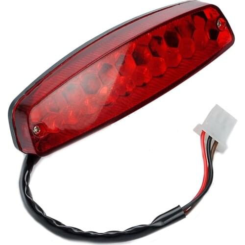 12V LED 3 Wire Brake Light License Taillight Tail Light Lamp Red Replacement For ATV Off-Road Motorcycle Motorbike