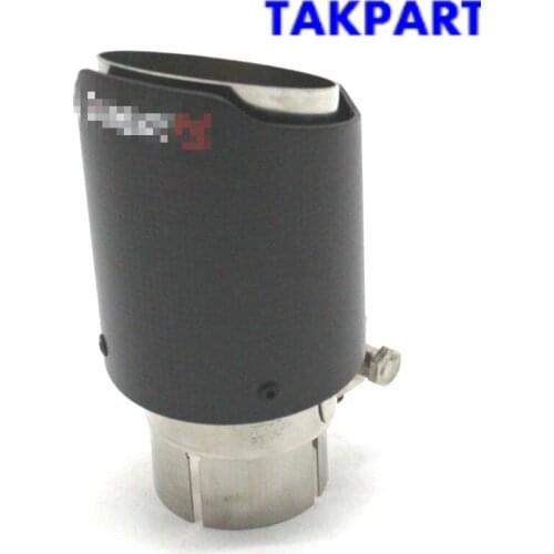 TAKPART Real Carbon Fiber Auto SUV Exhaust Pipe Muffler End Tips Matte For Car 63mm-89mm