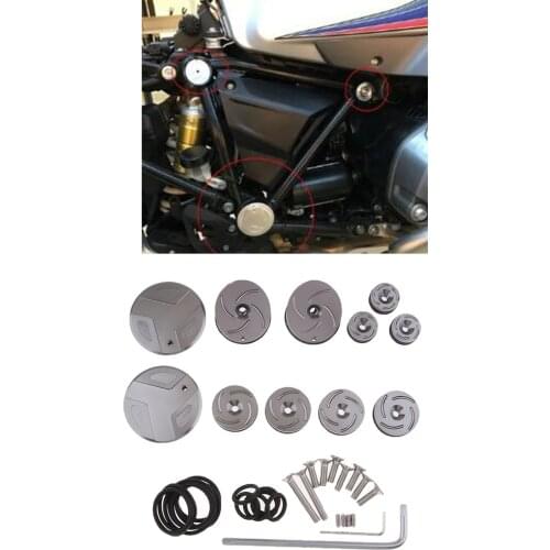Motorcycle Aluminum Frame Hole End Caps with Mounting Screws for BMW Adventure R1200RT 14-17